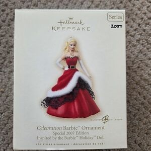 Hallmark Keepsake Celebration Barbie Ornament in Red and Black 2007